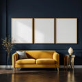 Art Deco Lifestyle Frame Mockup — Plain Square Frame Landscape 3:4 — Perspective View — #02072 | MockupBulk