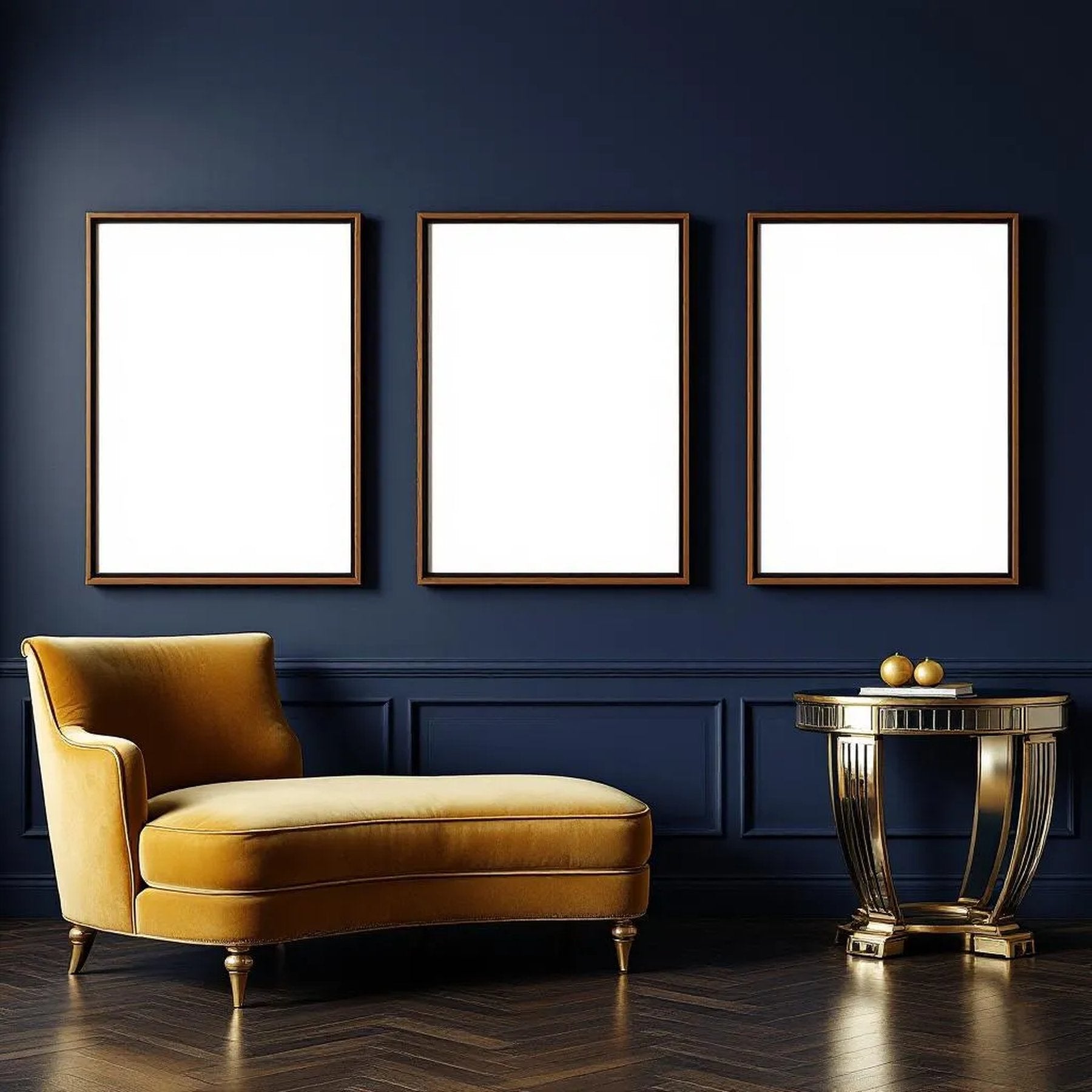 Art Deco Lifestyle Frame Mockup — Plain Square Frame Portrait 2:3 — Perspective View — #02075 | MockupBulk