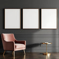 Art Deco Lifestyle Frame Mockup — Plain Square Frame Landscape 11x14 — Perspective View — #02080 | MockupBulk