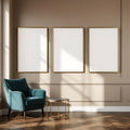 Art Deco Editorial Room Mockup — Plain Square Frame Portrait 2:3 — Perspective View — #02088 | MockupBulk