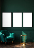 Art Deco Frame Display Mockup — Matte Black Frame Portrait 2:3 — Perspective View — #04716 | MockupBulk