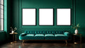 Art Deco Interior Frame Mockup — Matte Black Frame Portrait 4:5 — Perspective View — #04718 | MockupBulk