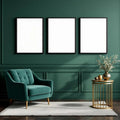 Art Deco High-Res Frame Mockup — Plain Square Frame Portrait 2:3 — Perspective View — #04720 | MockupBulk