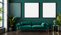 Art Deco Frame Display Mockup — Matte Black Frame Square 1:1 — Perspective View — #04724 | MockupBulk