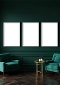 Art Deco Wall Art Mockup — White Frame Portrait 2:3 — Perspective View — #04728 | MockupBulk