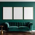 Art Deco Editorial Room Mockup — Plain Square Frame Portrait 2:3 — Perspective View — #04729 | MockupBulk
