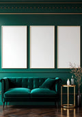 Art Deco Styled Room Mockup — White Frame Portrait 2:3 — Perspective View — #04734 | MockupBulk