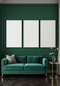 Art Deco High-Res Frame Mockup — White Frame Portrait 2:3 — Perspective View — #04737 | MockupBulk