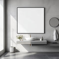 Spa Bathroom Editorial Room Mockup — Plain Square Frame Portrait 4:5 — Perspective View — #02414 | MockupBulk