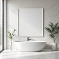 Spa Bathroom Premium Interior Mockup — Plain Square Frame Portrait 4:5 — Perspective View — #02422 | MockupBulk
