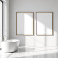 Spa Bathroom Professional Frame Mockup — Plain Square Frame Square 1:1 — Perspective View — #02431 | MockupBulk