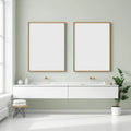 Spa Bathroom Professional Frame Mockup — Plain Square Frame Square 1:1 — Perspective View — #02442 | MockupBulk