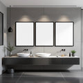 Spa Bathroom High-Res Frame Mockup — Plain Square Frame Portrait 2:3 — Perspective View — #02411 | MockupBulk