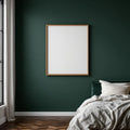 Dark Bedroom Professional Frame Mockup — Plain Square Frame Portrait 2:3 — Perspective View — #02025 | MockupBulk