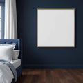 Dark Bedroom Professional Frame Mockup — Plain Square Frame Portrait 4:5 — Perspective View — #02041 | MockupBulk