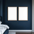 Dark Bedroom Professional Frame Mockup — Plain Square Frame Portrait 2:3 — Perspective View — #02029 | MockupBulk