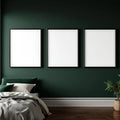 Dark Bedroom Lifestyle Frame Mockup — Plain Square Frame Portrait 2:3 — Perspective View — #02016 | MockupBulk