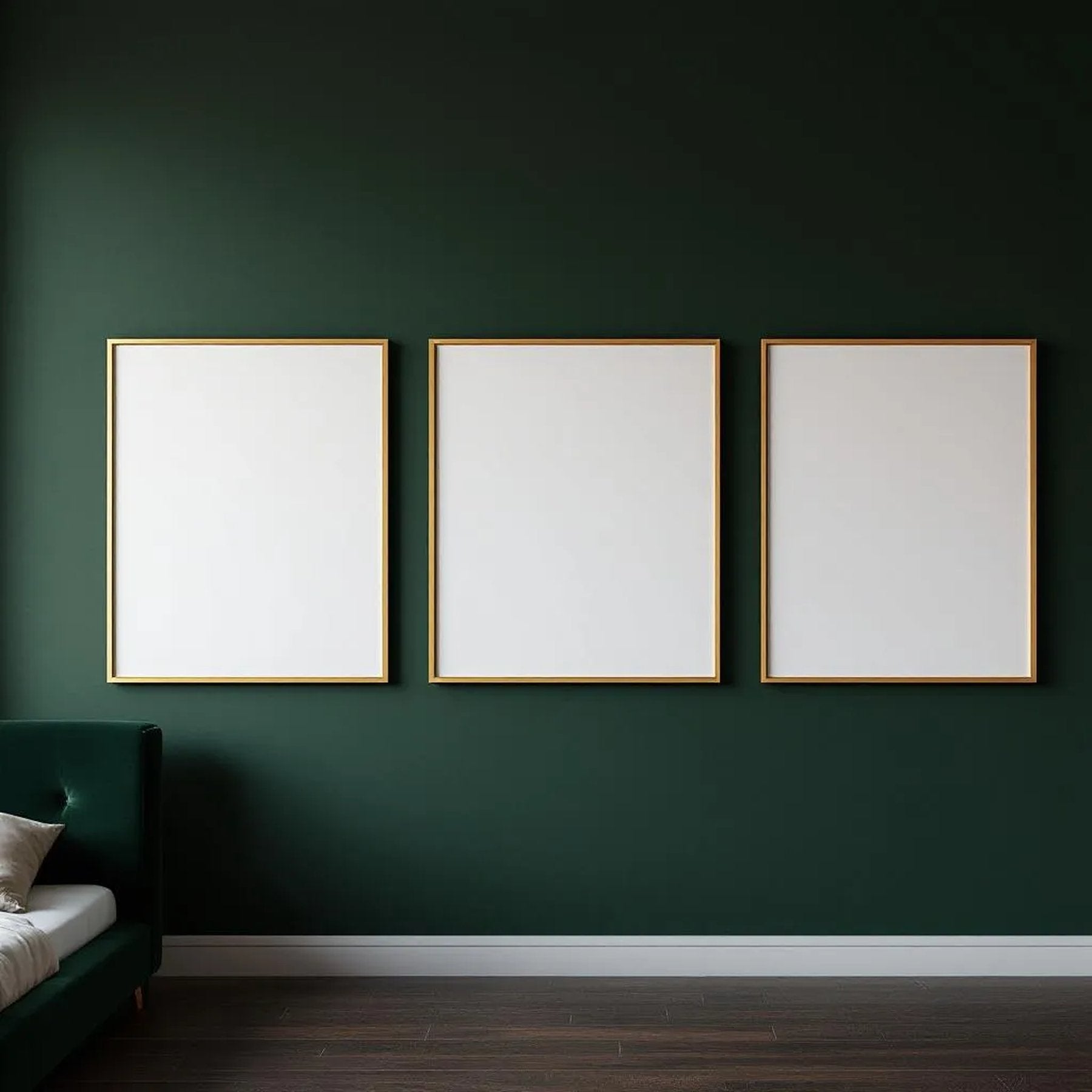 Dark Bedroom Lifestyle Frame Mockup — Plain Square Frame Portrait 4:5 — Perspective View — #02043 | MockupBulk