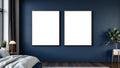 Bedroom Navy Professional Frame Mockup — Espresso Frame Portrait 4:5 — Perspective View — #04199 | MockupBulk