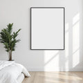 White Bedroom Styled Room Mockup — Plain Square Frame Portrait 2:3 — Perspective View — #01969 | MockupBulk