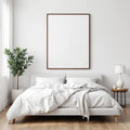 White Bedroom Premium Interior Mockup — Plain Square Frame Portrait 4:5 — Perspective View — #03424 | MockupBulk