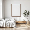 White Bedroom Frame Display Mockup — Plain Square Frame Portrait 2:3 — Perspective View — #03427 | MockupBulk