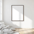 White Bedroom Professional Frame Mockup — Plain Square Frame Portrait 4:5 — Perspective View — #03439 | MockupBulk