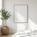 White Bedroom Professional Frame Mockup — Plain Square Frame Square 1:1 — Perspective View — #03454 | MockupBulk