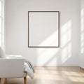 White Bedroom Premium Interior Mockup — Plain Square Frame Portrait 2:3 — Perspective View — #03463 | MockupBulk