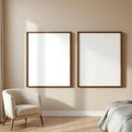 White Bedroom Professional Frame Mockup — Plain Square Frame Portrait 2:3 — Perspective View — #01994 | MockupBulk
