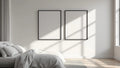 White Bedroom Styled Room Mockup — Matte Black Frame Square 1:1 — Perspective View — #03548 | MockupBulk