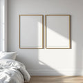 White Bedroom Frame Display Mockup — Plain Square Frame Portrait 4:5 — Perspective View — #03571 | MockupBulk