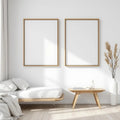 White Bedroom Frame Display Mockup — Plain Square Frame Landscape 11x14 — Perspective View — #03577 | MockupBulk