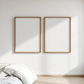 White Bedroom Room Scene Mockup — Plain Square Frame Square 1:1 — Perspective View — #03580 | MockupBulk