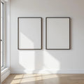 White Bedroom Editorial Room Mockup — Plain Square Frame Portrait 2:3 — Perspective View — #03601 | MockupBulk