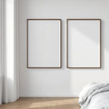White Bedroom Frame Display Mockup — Plain Square Frame Portrait 2:3 — Perspective View — #03604 | MockupBulk