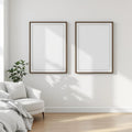 White Bedroom High-Res Frame Mockup — Plain Square Frame Portrait 2:3 — Perspective View — #03610 | MockupBulk