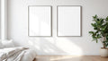 White Bedroom Professional Frame Mockup — Silver Frame Square 1:1 — Perspective View — #03647 | MockupBulk