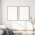White Bedroom Wall Art Mockup — Plain Square Frame Square 1:1 — Perspective View — #03661 | MockupBulk