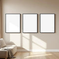 White Bedroom Styled Room Mockup — Plain Square Frame Landscape 3:4 — Perspective View — #01976 | MockupBulk
