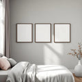 White Bedroom Professional Frame Mockup — Plain Square Frame Portrait 2:3 — Perspective View — #01995 | MockupBulk