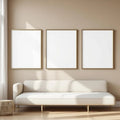 White Bedroom Frame Display Mockup — Plain Square Frame Portrait 2:3 — Perspective View — #02008 | MockupBulk