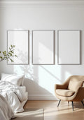 White Bedroom Professional Frame Mockup — White Frame Portrait 4:5 — Perspective View — #03738 | MockupBulk