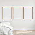 White Bedroom Interior Frame Mockup — Plain Square Frame Square 1:1 — Perspective View — #03748 | MockupBulk