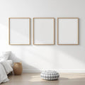White Bedroom Premium Interior Mockup — Plain Square Frame Square 1:1 — Perspective View — #03754 | MockupBulk