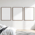White Bedroom High-Res Frame Mockup — Plain Square Frame Square 1:1 — Perspective View — #03769 | MockupBulk