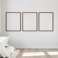 White Bedroom Room Scene Mockup — Plain Square Frame Square 1:1 — Perspective View — #03775 | MockupBulk