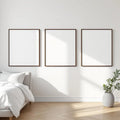 White Bedroom Interior Frame Mockup — Plain Square Frame Portrait 4:5 — Perspective View — #03778 | MockupBulk