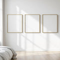 White Bedroom Interior Frame Mockup — Plain Square Frame Square 1:1 — Perspective View — #03784 | MockupBulk