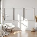 White Bedroom High-Res Frame Mockup — Plain Square Frame Portrait 2:3 — Perspective View — #03802 | MockupBulk